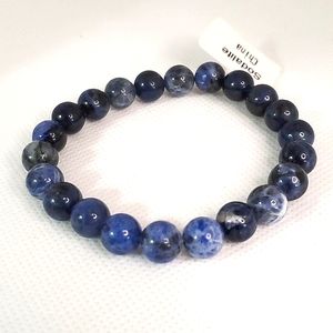 AA Grade Sodalite Stretch Bracelet 8mm Gemstones